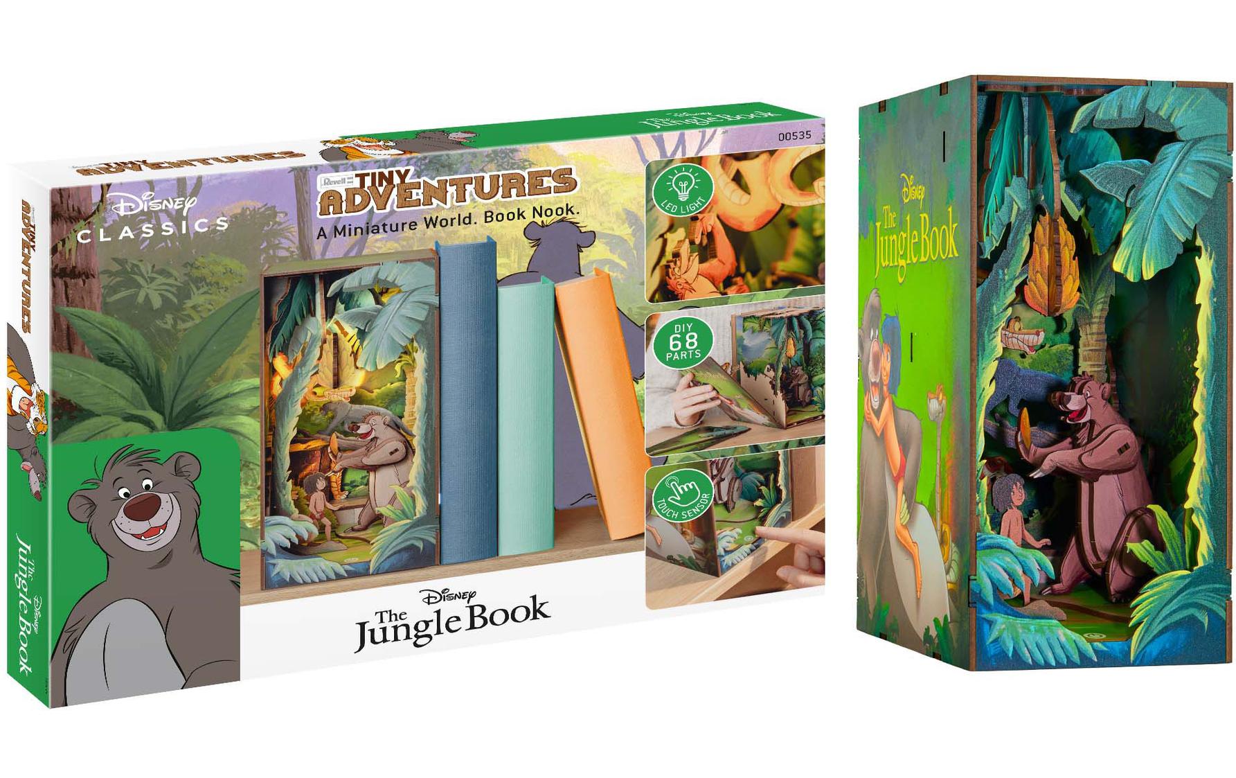 Bausatz Disney The Jungle BookZauberhafte Miniaturwelt mit LED-Beleuchtung für Ihr Bücherregal
