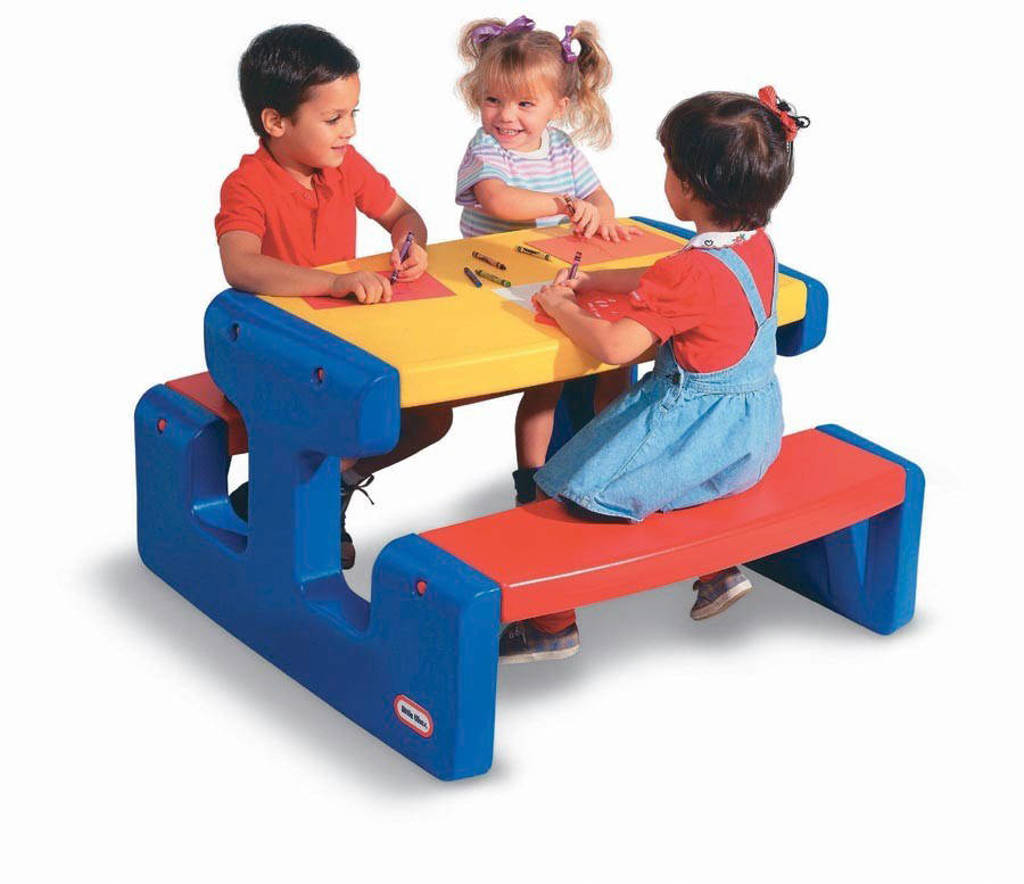 Grote picknicktafel blauw