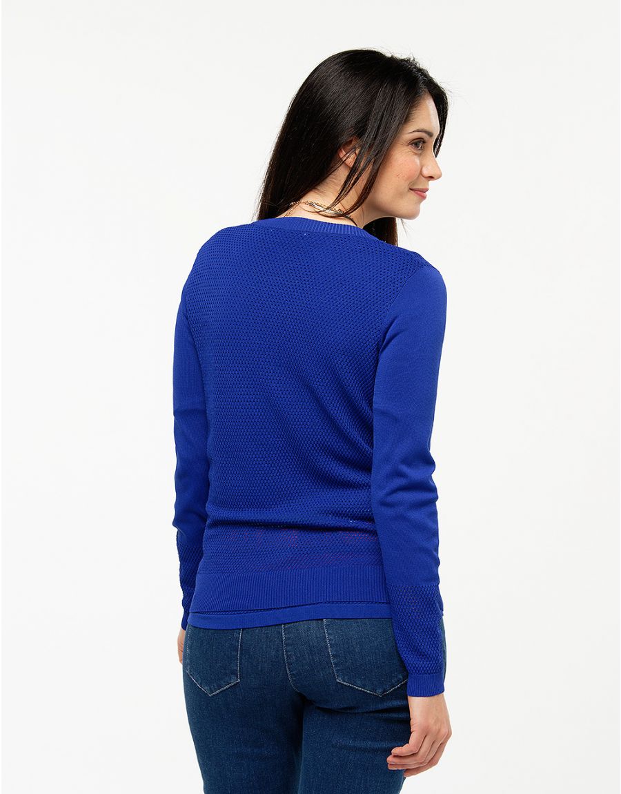 Gilet filet bleu roi