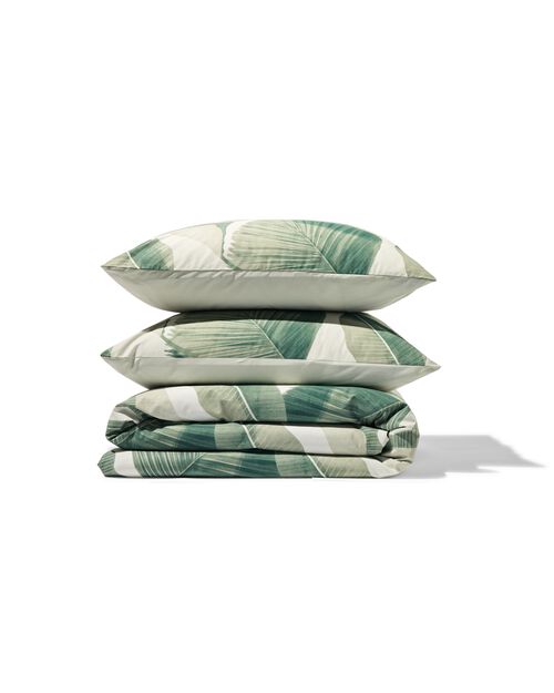 housse de couette coton doux 200x220 feuilles - vert