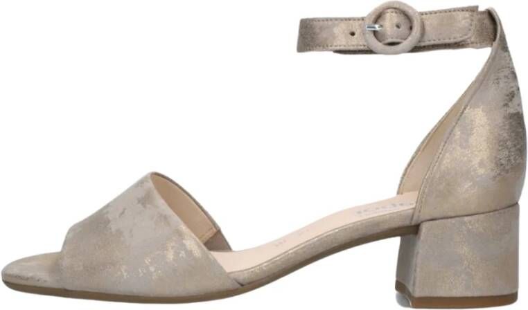 GABOR Sandalen met Hak Dames 902 Maat: 36 Materiaal: Suède Kleur: Beige