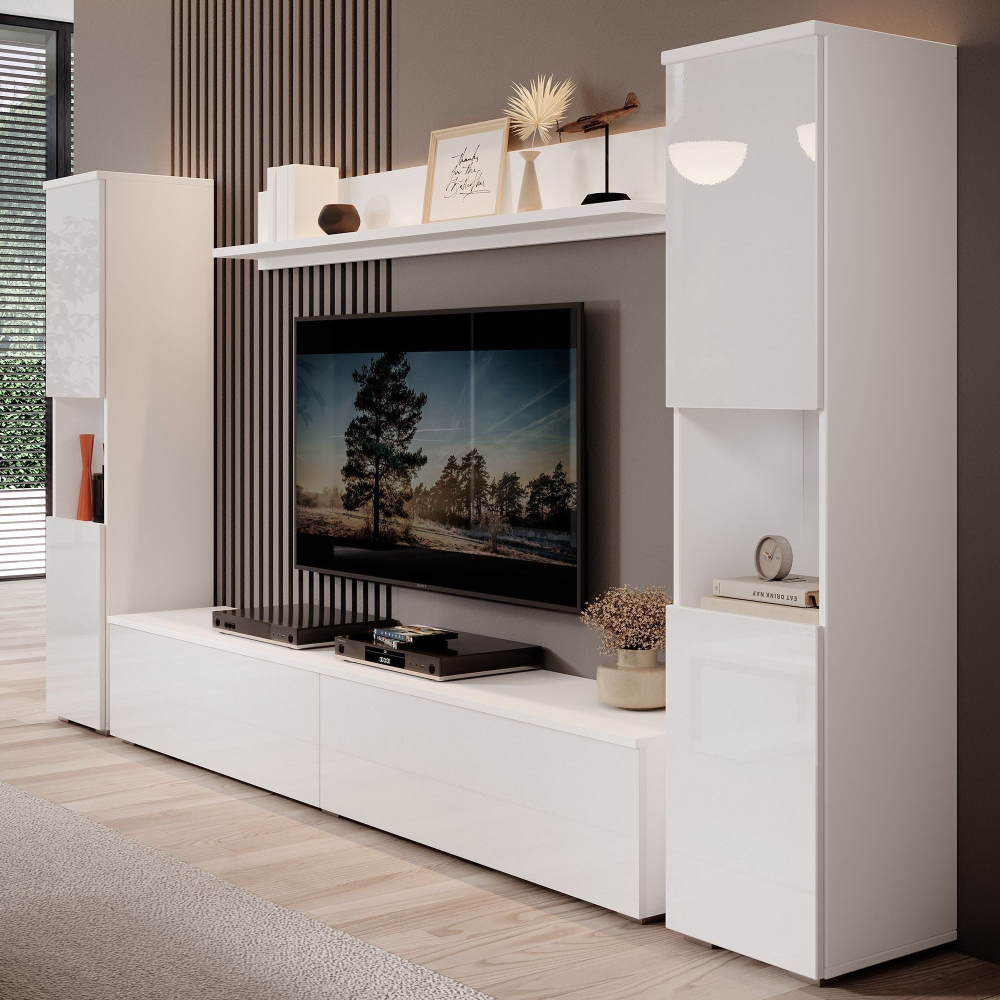 Pure XL - Wandmeubel - Wit - 180x33x130 cm