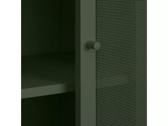 Kiso - Vaisselier 4 portes, 2 niches en métal H180cm - Vert olive
