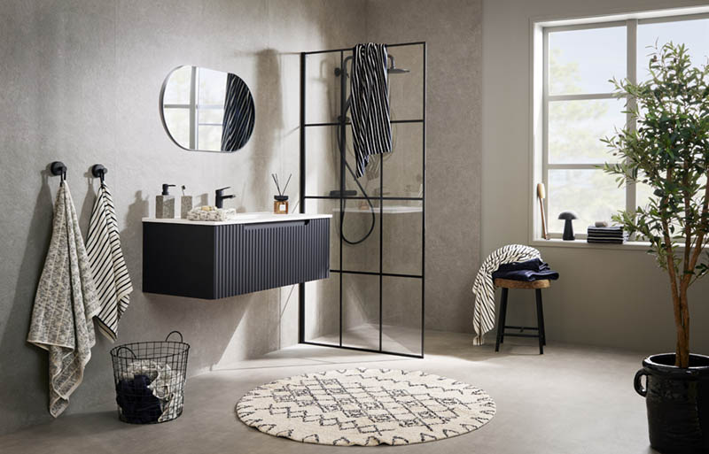 Farida håndkle 50x90 natur/svart