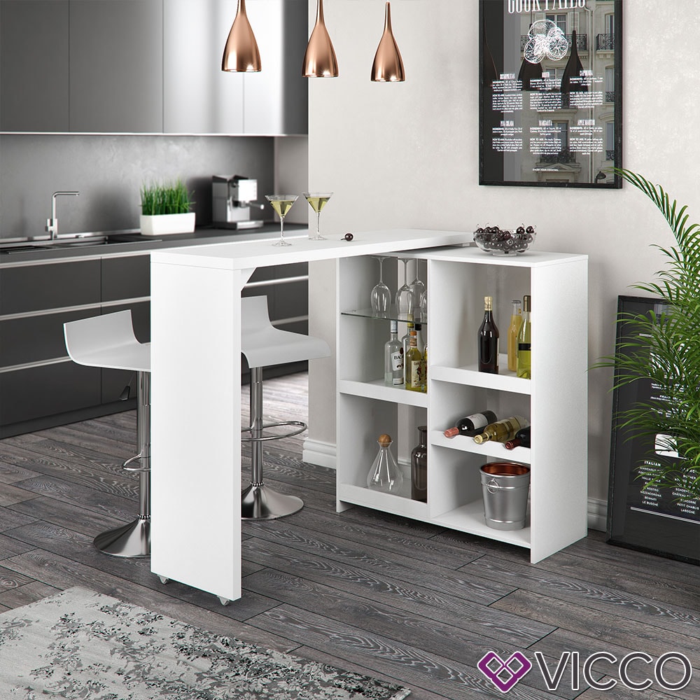 Vicco Bartisch Bartresen drehbar Stehtisch Tisch Tresentisch Bistrotisch Weiß