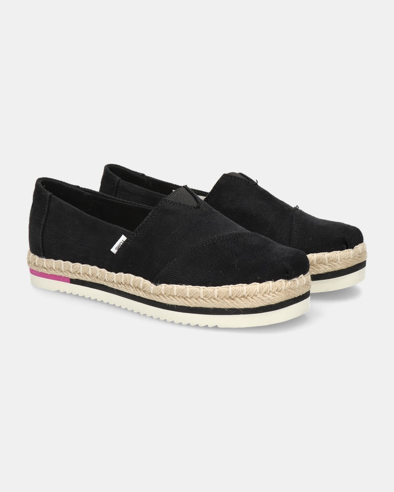 Toms Alpargate Platform Rope Espadrilles  - zwart