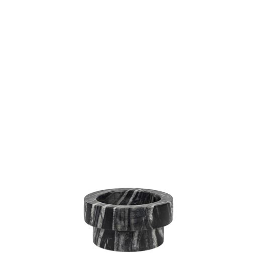 Mette Ditmer Marble Low Bloklysestage, Black/Grey