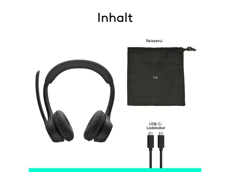 Logitech Zone 305 Teams Bluetooth Kabelloses Headset – für Unternehmen zertifiziert und ideal für den Masseneinsatz