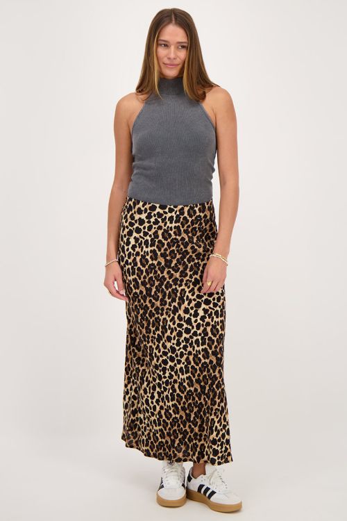 Panterprint midi skirt
