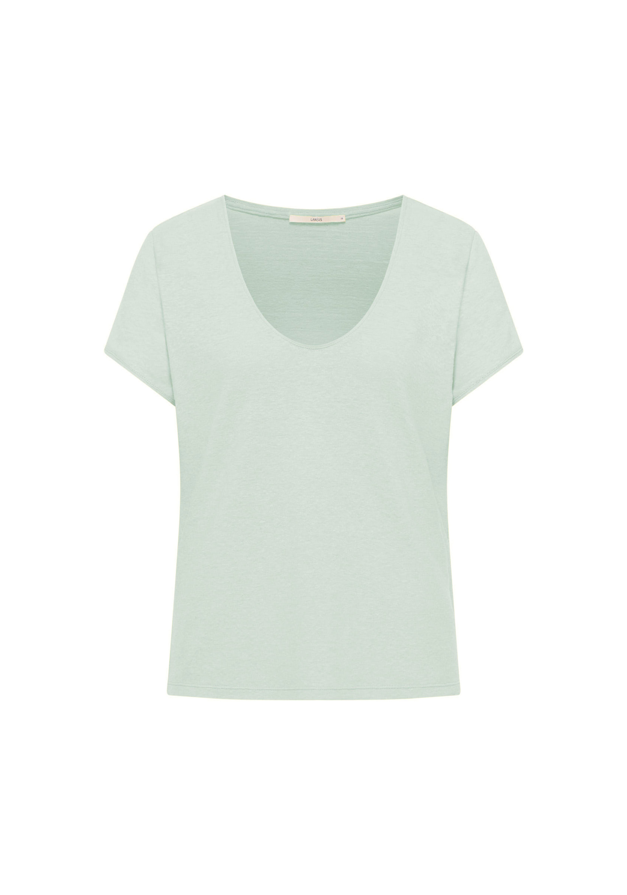 Lanius Shirt mit tiefem Ausschnitt Aqua Grey
