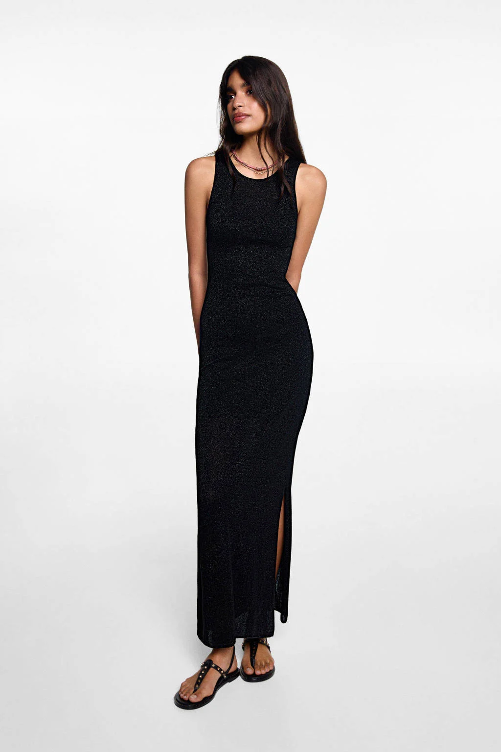 MANGO TEEN maxi jurk zwart