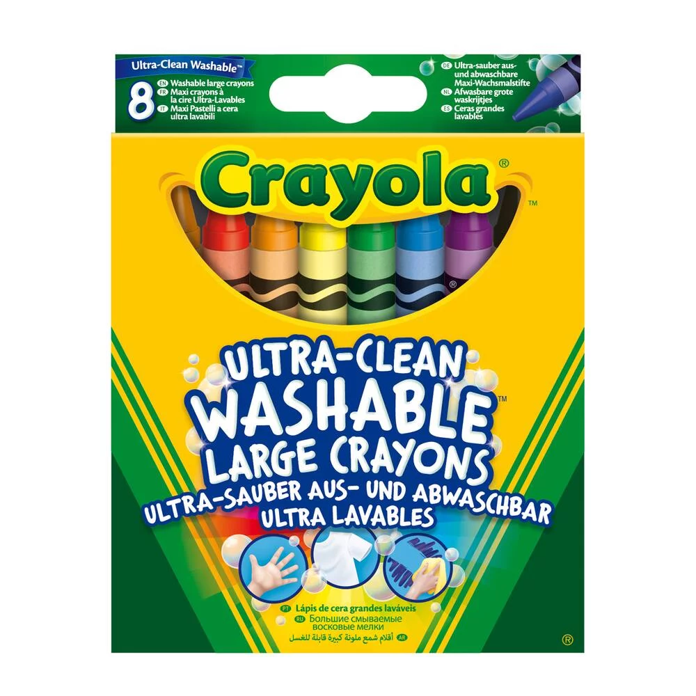 CRAYOLA - 8 GROS CRAYONS A LA CIRE ULTRA LAVABLES
