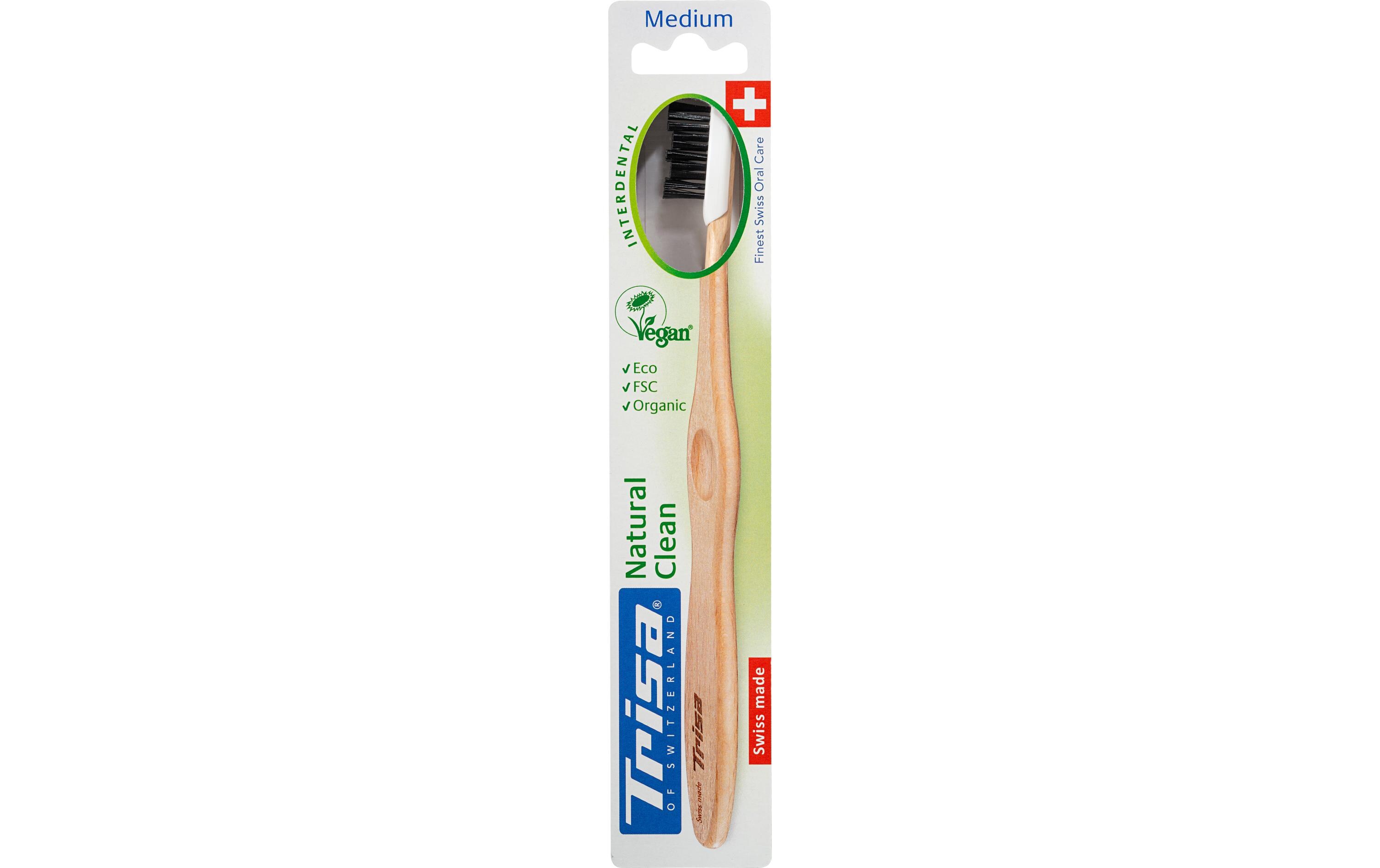 Handzahnbürste Natural Clean Medium assortiertZahnbürste aus Holz