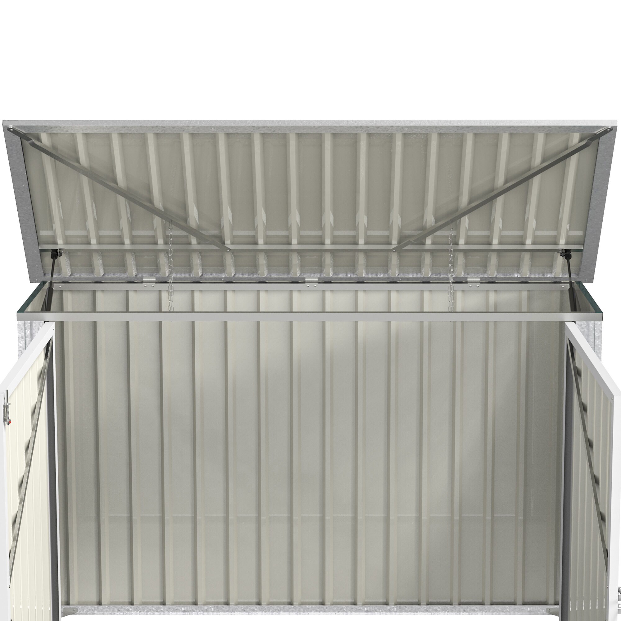 Outsunny Mülltonnenbox mit 2 Behälterdeckelketten, 2 Lüftungsfenstern grün 178,5L x 104,5B x 128,5 cm
