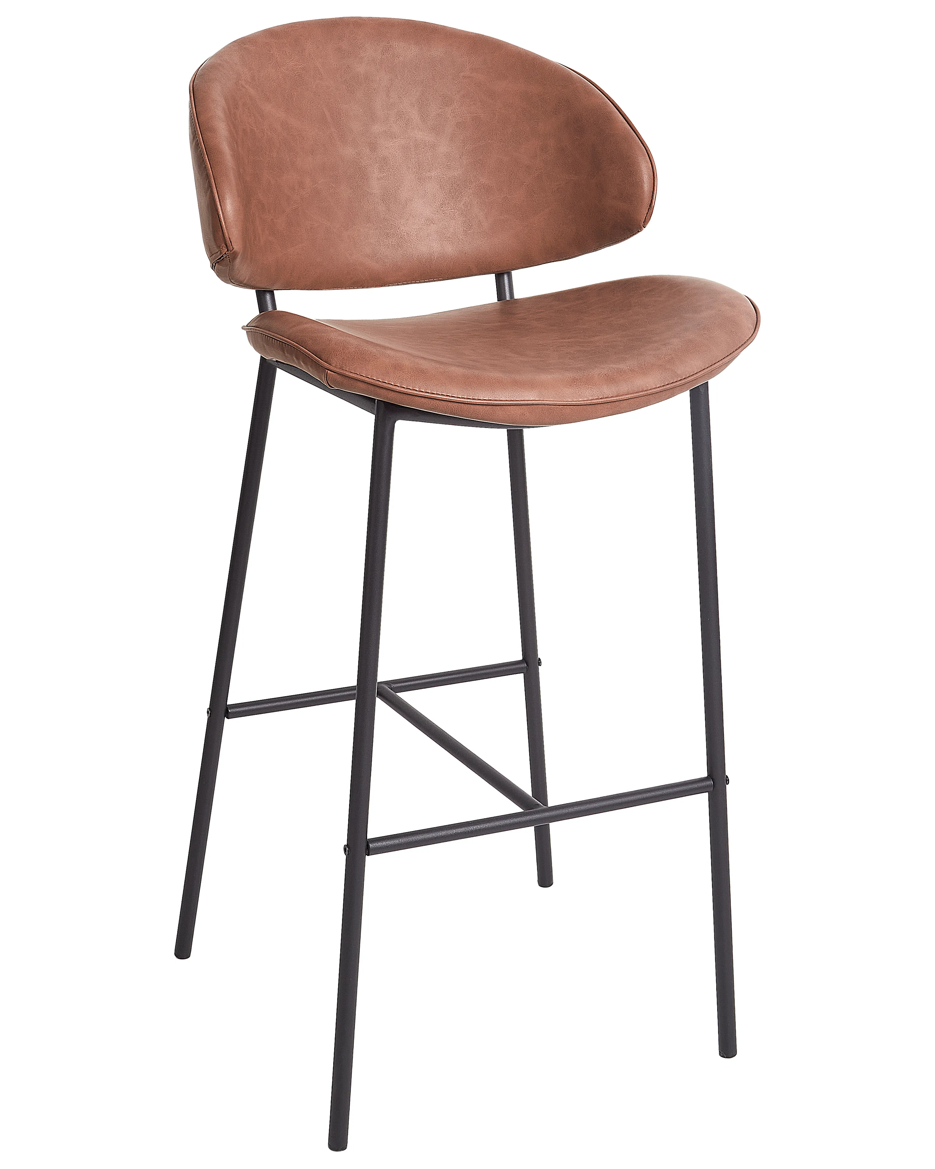 Set van 2 barstoelen KIANA Kunstleer Bruin