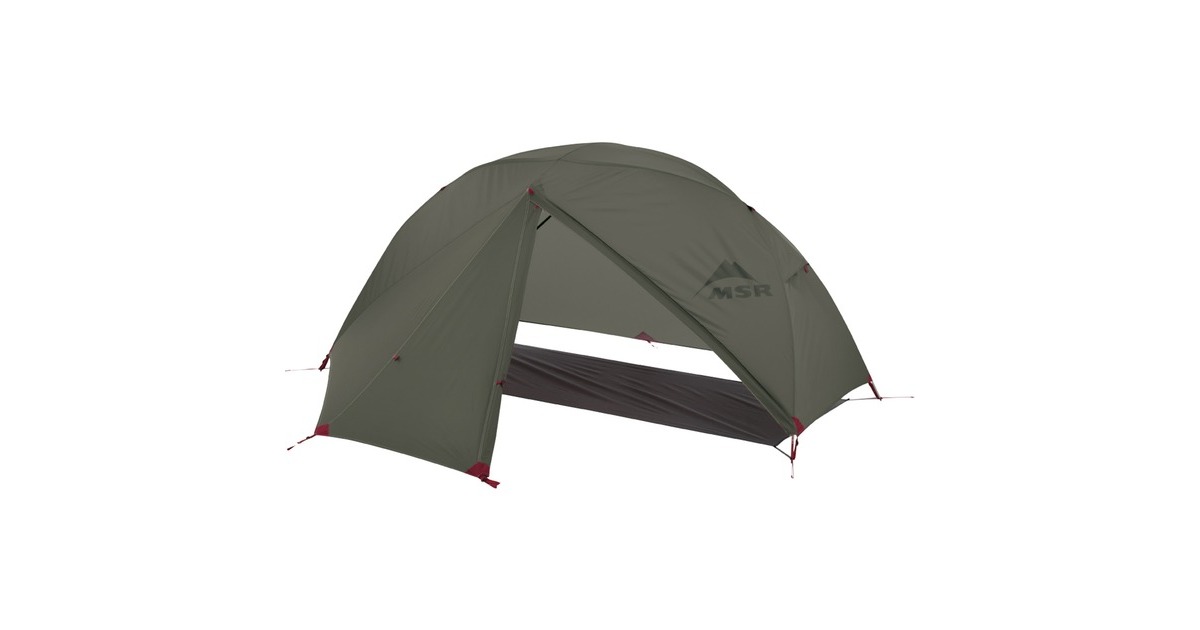 MSRKoepeltent Elixir 1 Green  (Olijfgroen/rood, Model 2021)