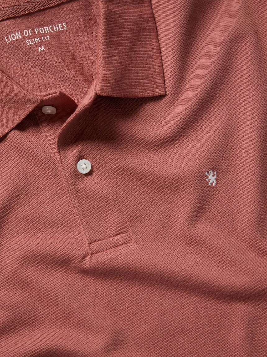 Polo piqué slim fit garment dye