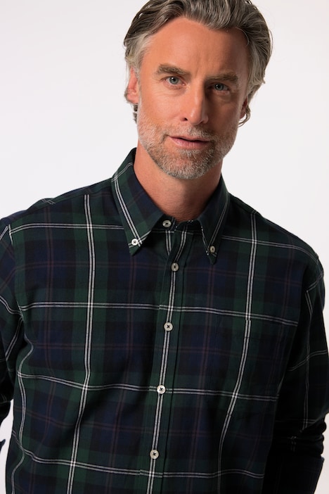 Boston Park Karohemd, Langarm, Buttondown-Kragen, Comfort Fit, bis 8 XL
