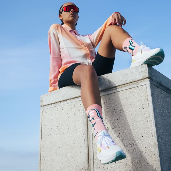 Chaussure running VEETS TRANSITION KNIT MIF1 W BLANC/JAUNE/ROSE