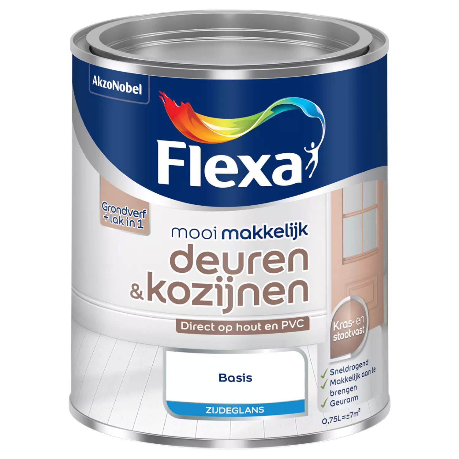 Flexa Mooi Makkelijk Deuren & Kozijnen Zijdeglans - op kleur gemengd - 0,75L