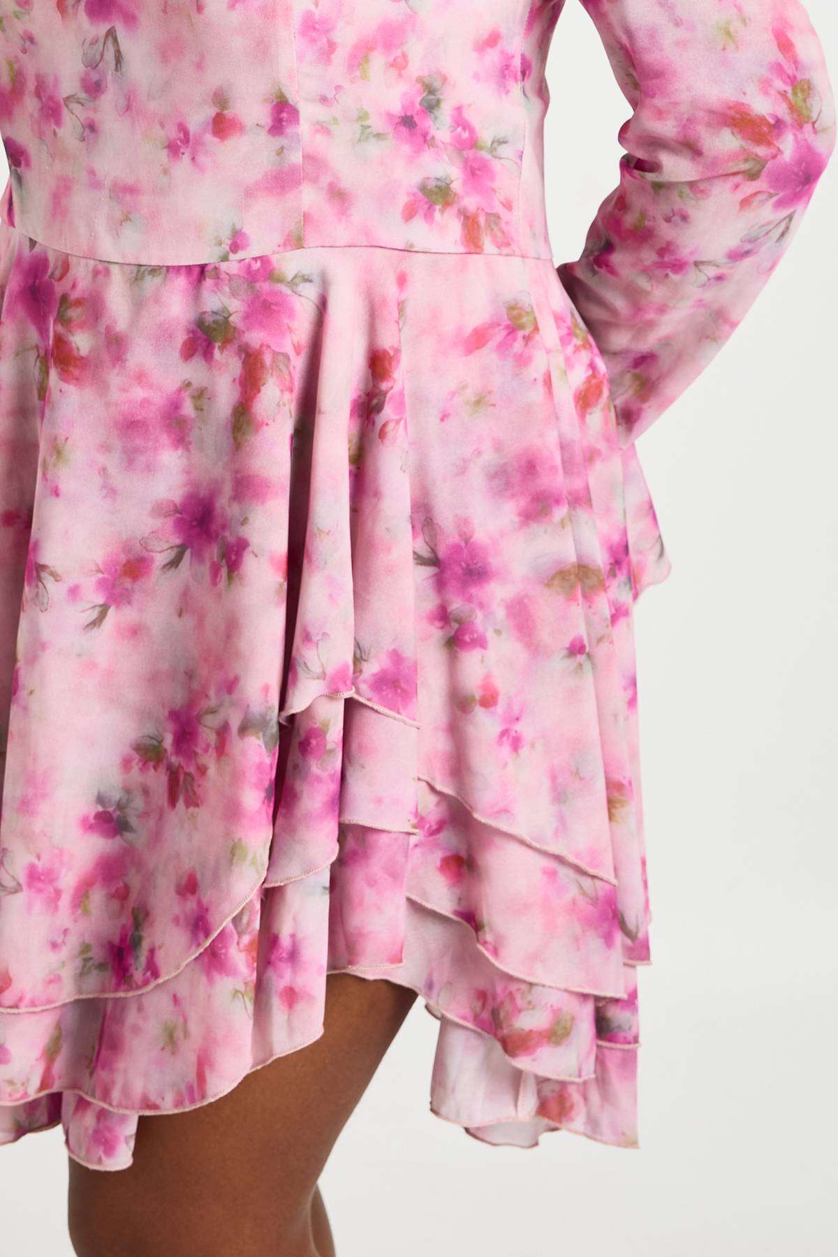 boohoo Robe Patineuse En Mousseline À Imprimé Floral Grande Taille