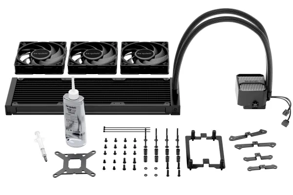 be quiet! Silent Loop 3 - Processor-køler - Radiatorstørrelse: 360 mm - (for: LGA1150, LGA1151, LGA1155, LGA1200, LGA1700, LGA1851, AM4, AM5, TR4, TR5) - kobberbase og nikkelbelagt aluminiumsblæsere - 120 mm - sort