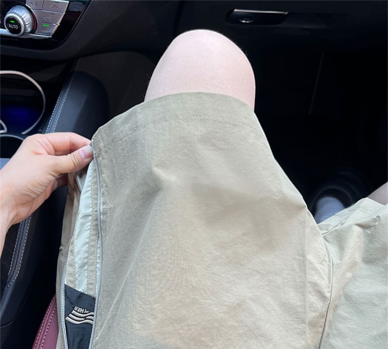 Breeson - Hoge taille, rits aan de zijkant, effen, wijde pijpen, shorts