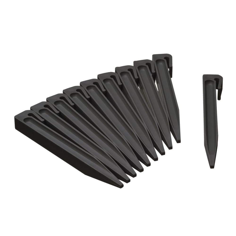 Lot de 10 ancres pour bordure de jardin polyéthylène recyclé noir - h 19,5 x 1,9