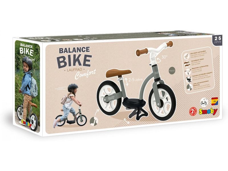 Smoby Kinder-Laufrad Komfort Olivgrün/Schwarz Laufrad für Kinder