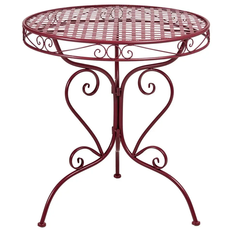 ALBINIA - Tuintafel - Bordeaux - 70 x 70 cm - IJzer