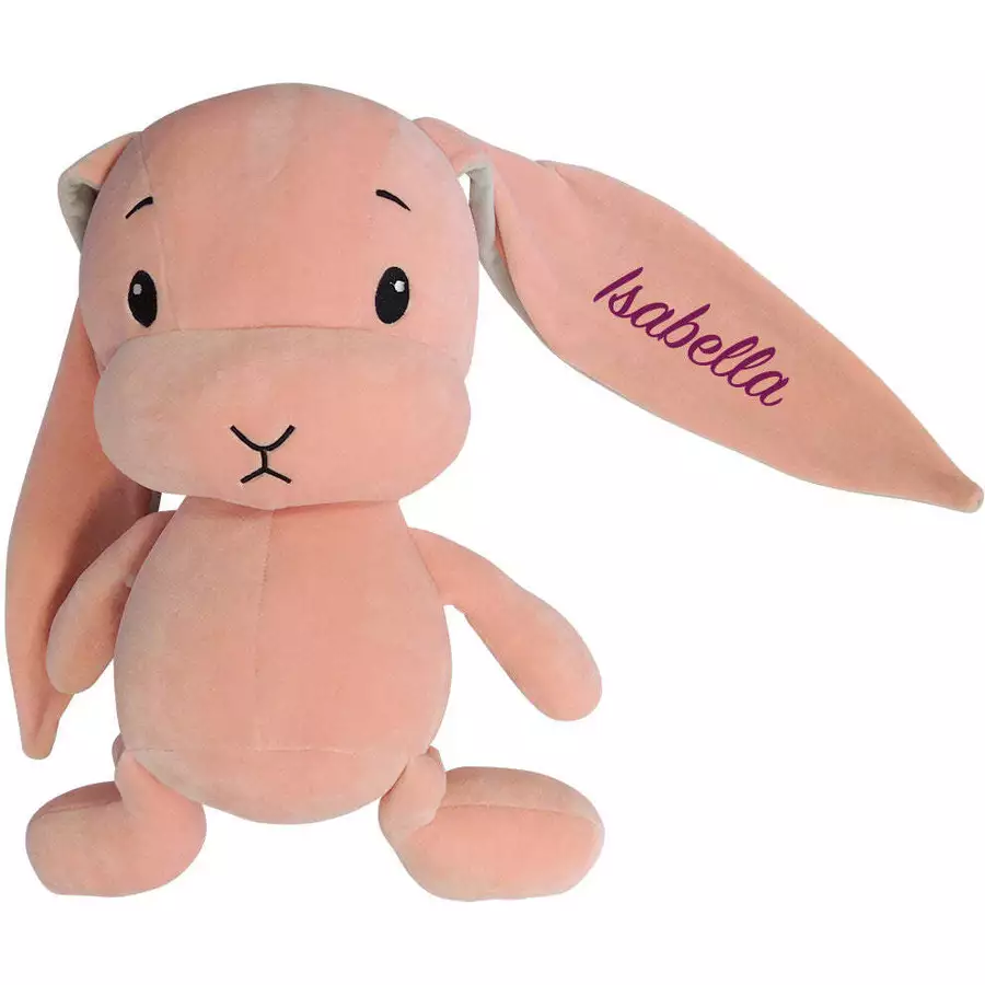 Tanjo Kuscheltier Hase mit Name bestickt 20 cm rosa