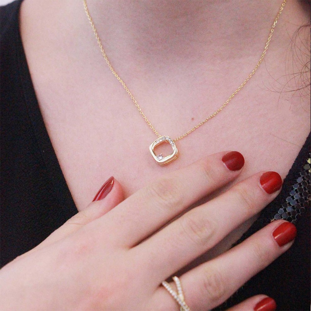Collier Adelise - Cristal blanc - Laiton plaqué or 18 k