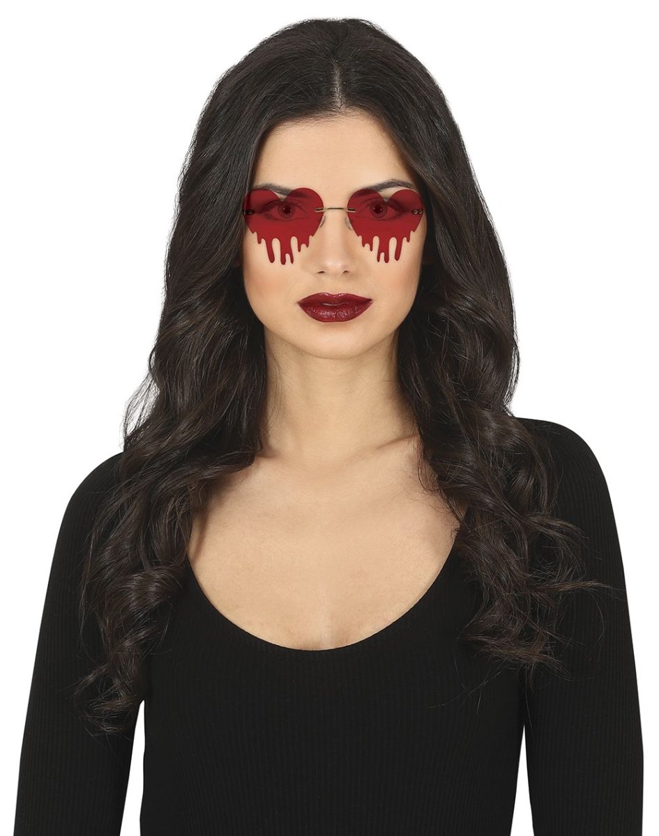Halloween Bril Hart Met Bloeddruppels