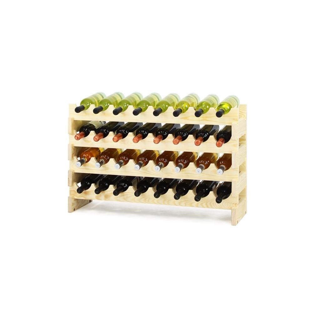 PROREGAL Wijnrek Vinoteca Flex HxBxD 46 x 83 x 29 cm 32 Flessen Massief grenenhout Natuurlijk Onbehandeld
