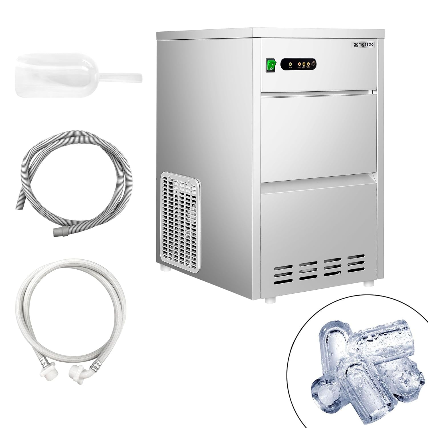 GGM Gastro Eiswürfelbereiter 28 kg/24h Luftgekühlt Edelstahl EWBH356-N