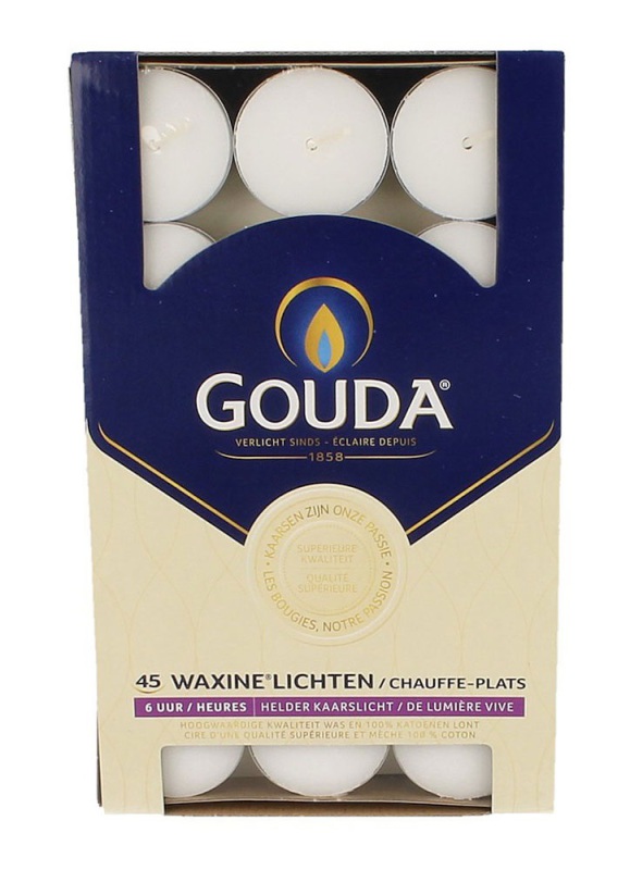 Gouda Waxinelicht Wit 6 uur 45 stuks