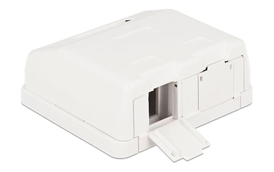 Gehäuse Keystone 2-fach, weissDient als Verteilerdose an der Wand oder in Gehäusen, reinweiss