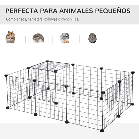 Cerca de metal preta Pawhut para animais pequenos (faça você mesmo)