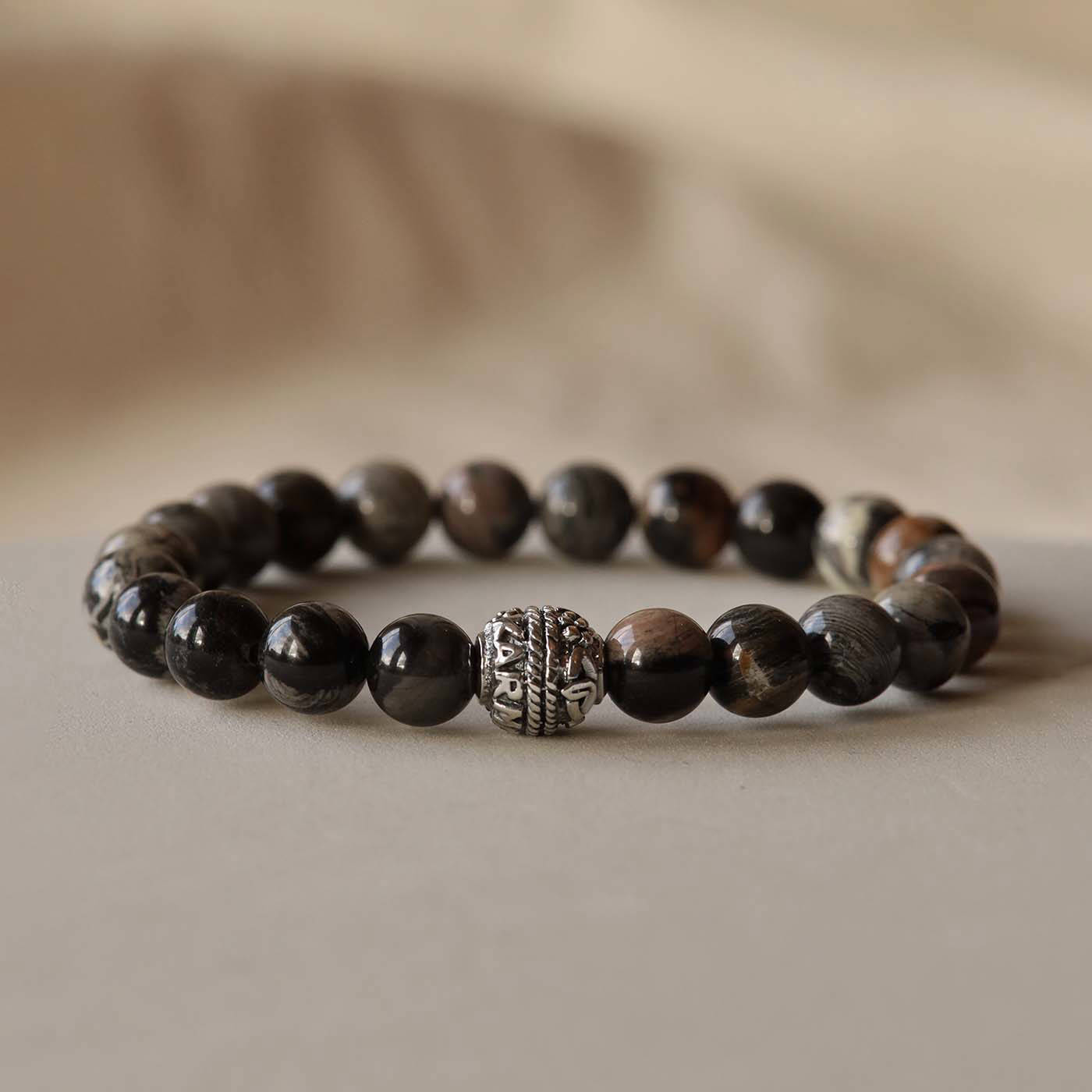 KARMA Jewelry armband Axel Gemstone grijs