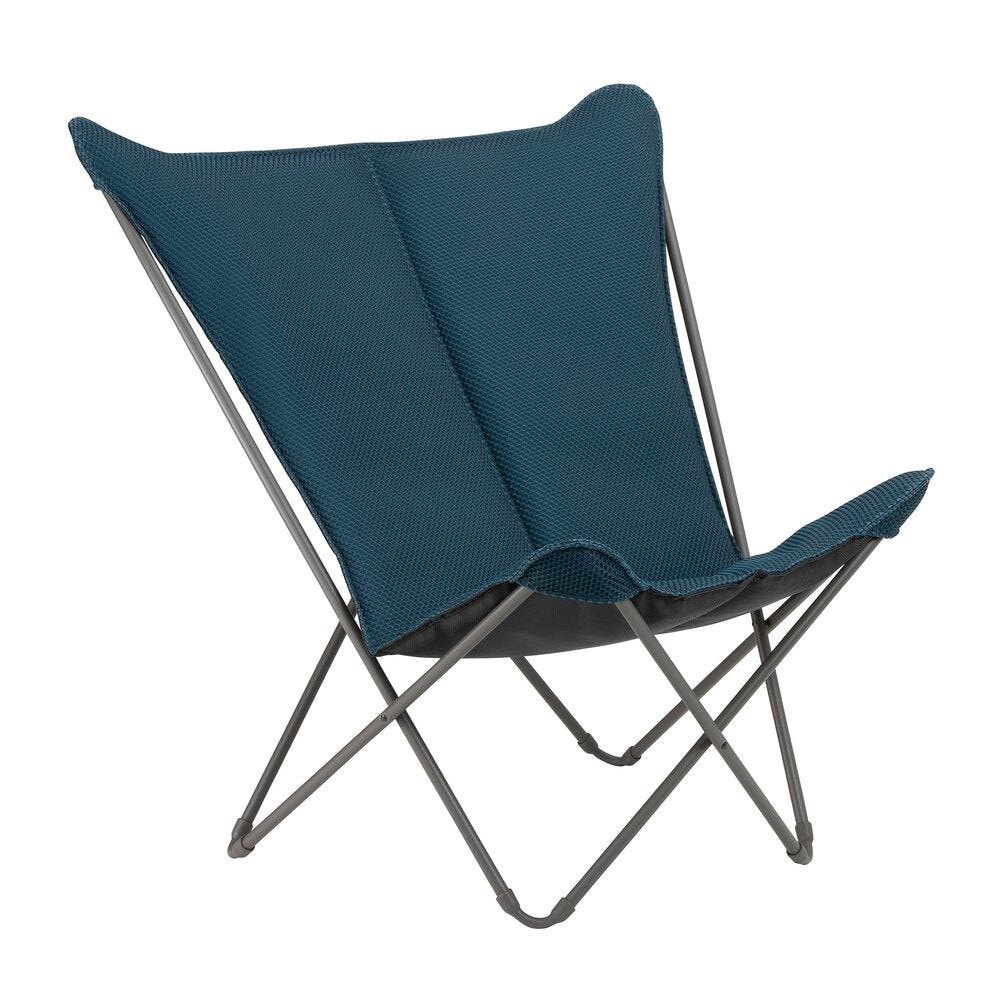 Gepolsterter Breiter Butterfly Chair Pop Up XL BeComfort® Blau Bleu Encre