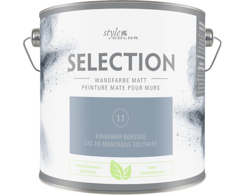 Premium muurverf Stijl Kleur SELECTIE 11 conserveermiddelvrij Lonely Mountain Lake 2,5 L