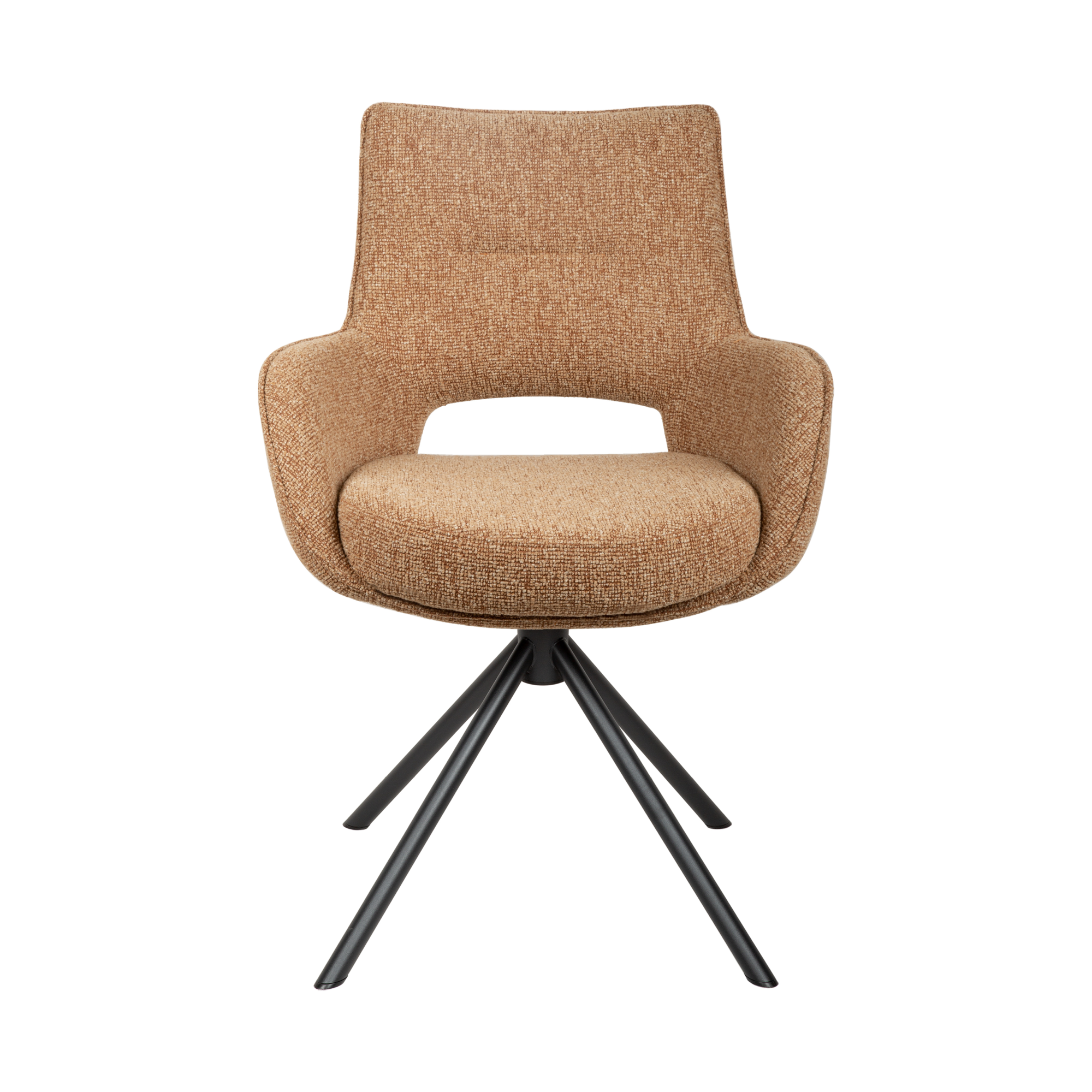 Aris draaistoel stof geel/brick
