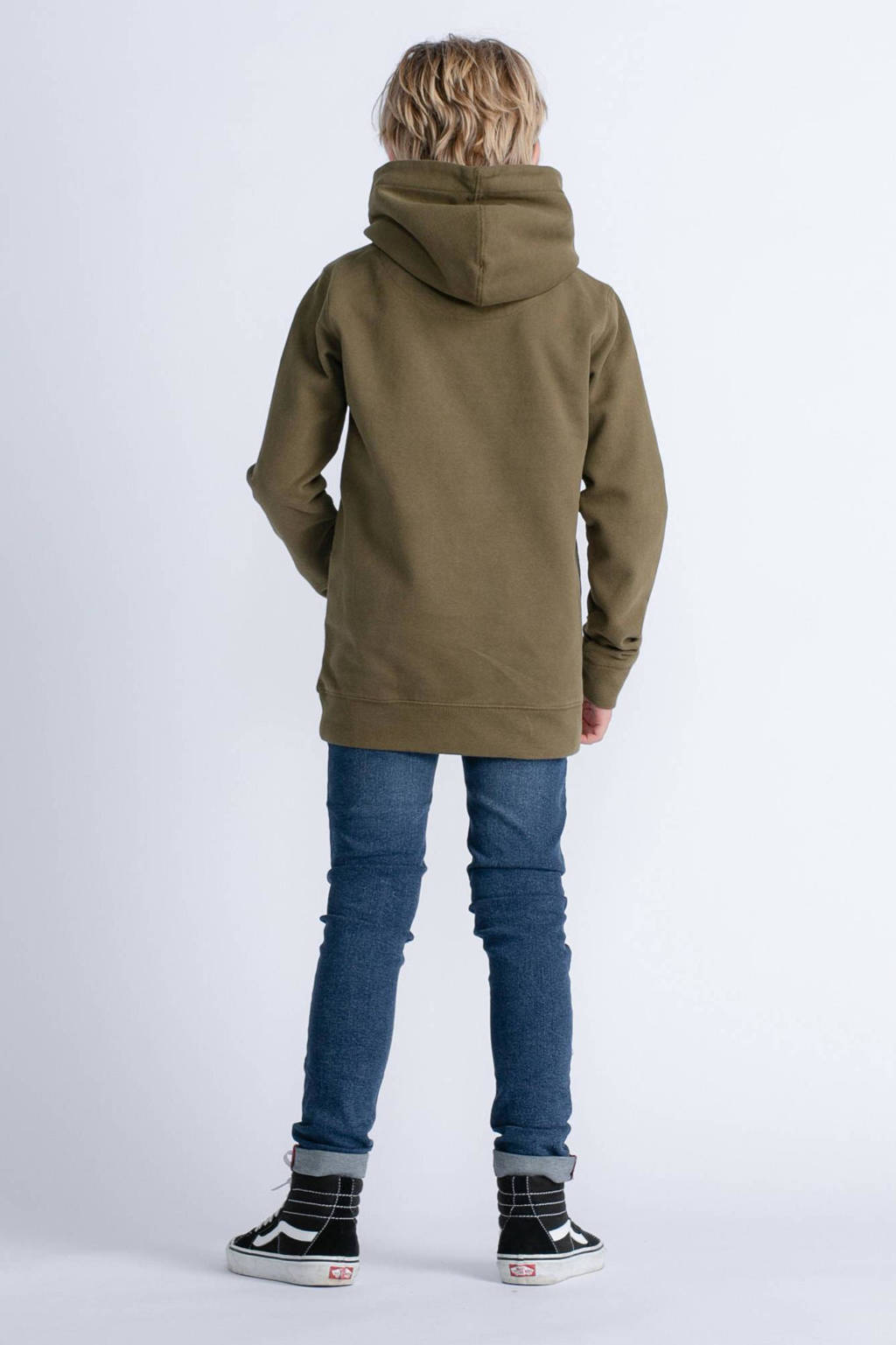 Petrol Industries hoodie met logo donker mosgroen