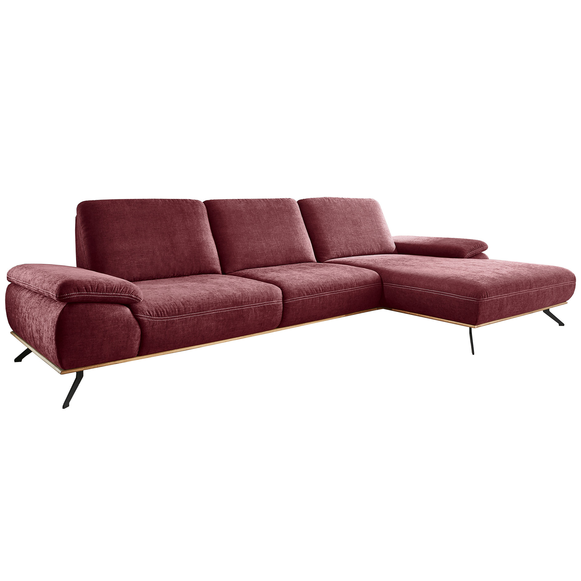 polsterpower Ecksofa - Finest wine - Basismodell - Canapé rechts