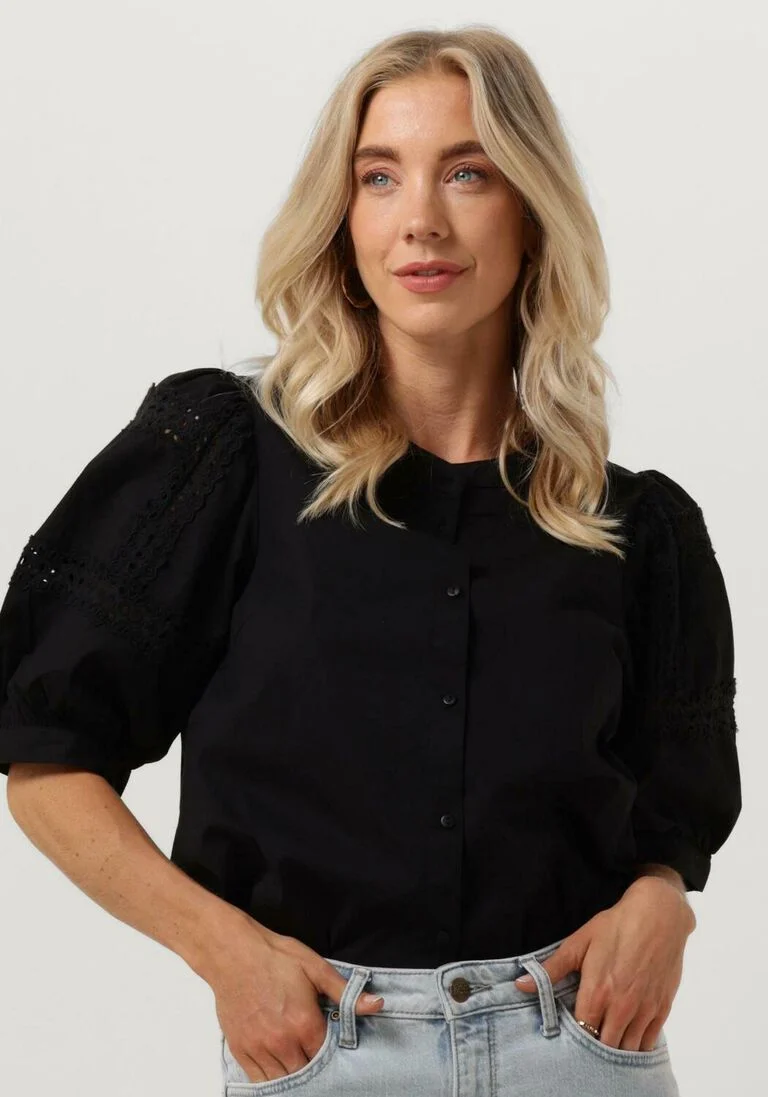 MSCH COPENHAGEN zwarte msch copenhagen blouse mschmaribel cenilla 2/4 shirt