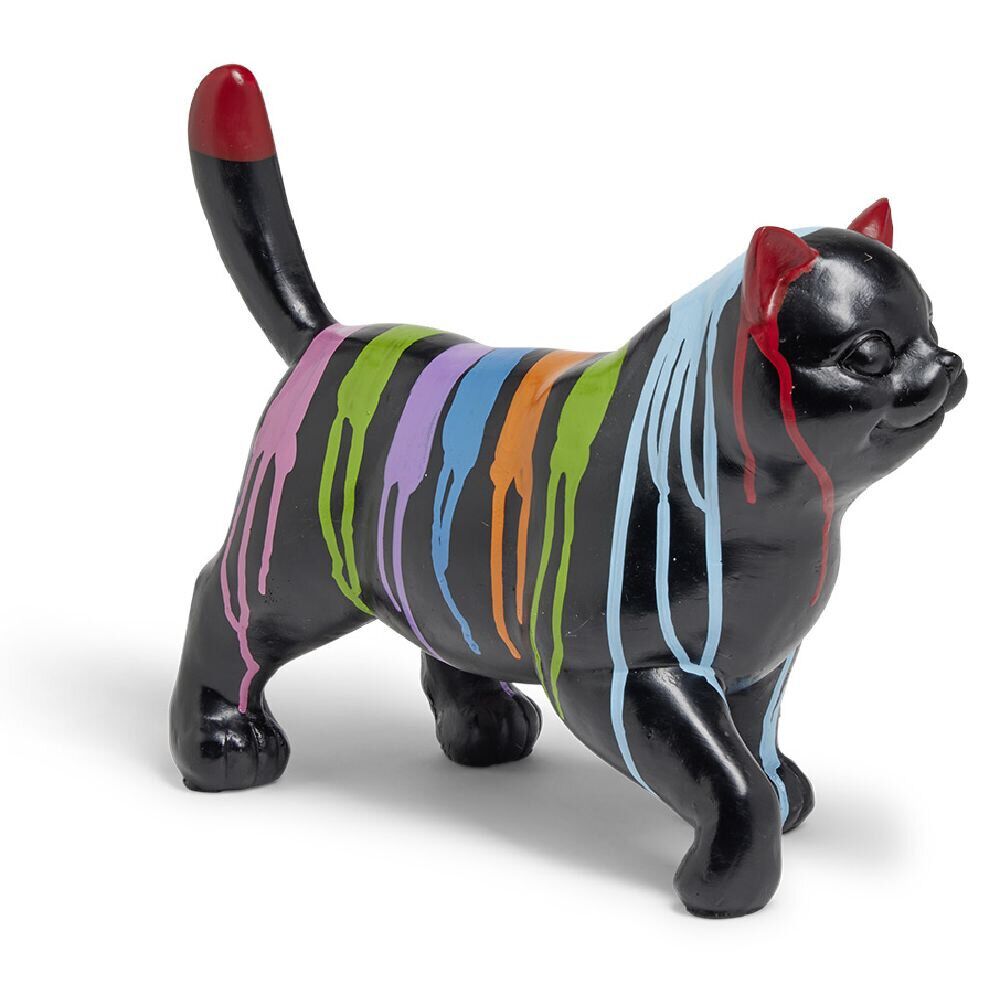 Chat décoratif H30cm plastique noir