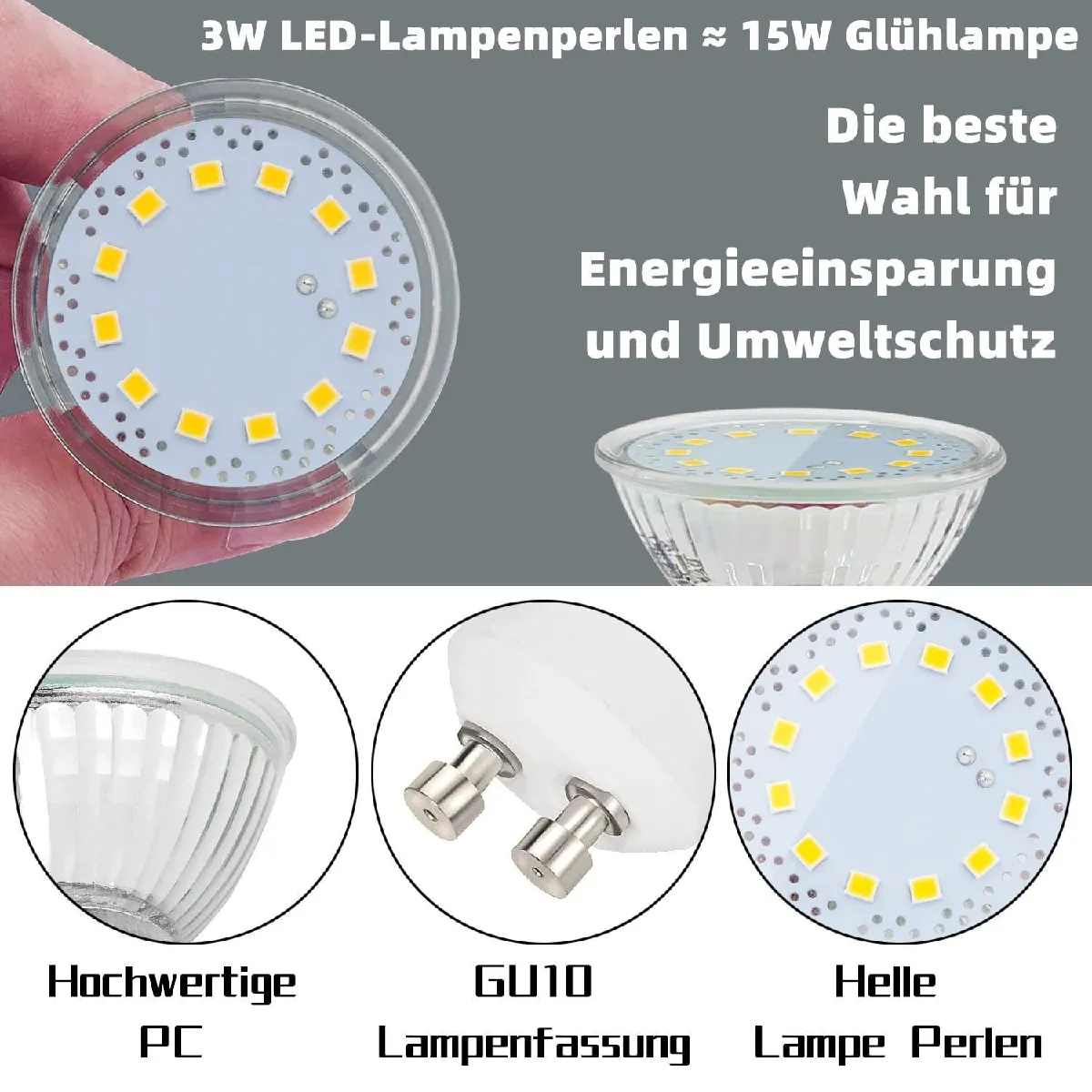 ZMH LED Bulb GU10 Warm White