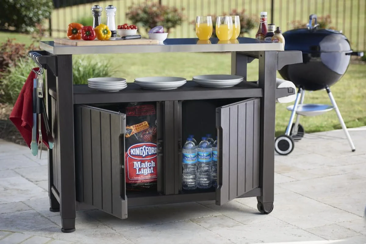 KETER Desserte barbecue gris UNITY XL - 207 litres - 134 x 51.7 x 89.6 cm