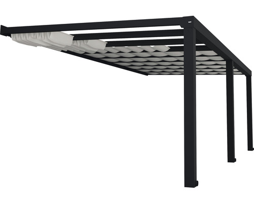 Palram-Canopia kabelspanzonnescherm - schaduwset voor terrasoverkapping Stockholm 660x340 cm (9 stuks 64,5x340 cm) wit
