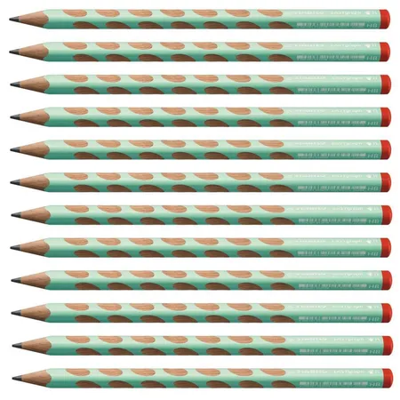 Ergonomischer Dreikant-Bleistift für Rechtshänder - STABILO EASYgraph in pastellgrün - 12er Pack - Härtegrad HB
